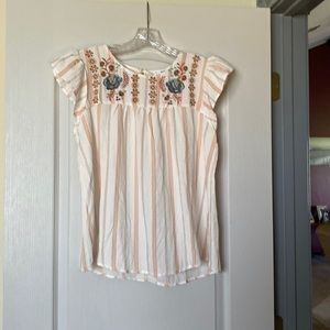 Ruffled shoulder blouse